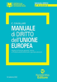 Manuale di diritto dell'Unione Europea. Analisi di principi generali, Istituti e problematiche dottrinali e giurisprudenziali - Librerie.coop