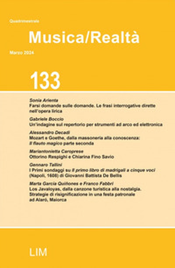 Musica/realtà - Vol. 133 - Librerie.coop Musica/realtà - Vol. 133 - Librerie.coop
