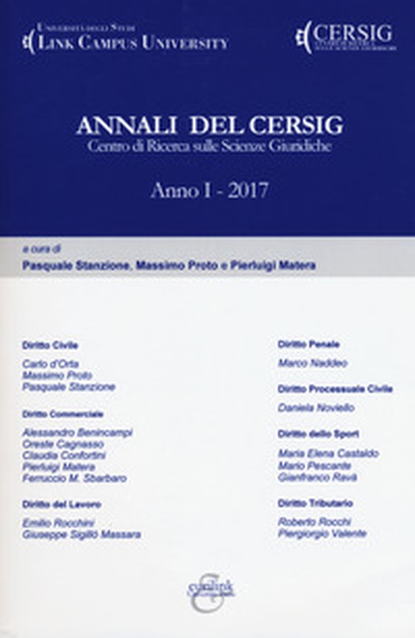 Annali del Cersig. Anno I - Librerie.coop Annali del Cersig. Anno I - Librerie.coop