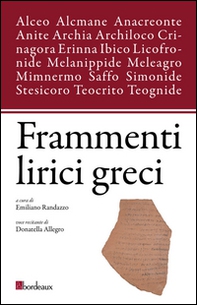 Frammenti lirici greci - Librerie.coop