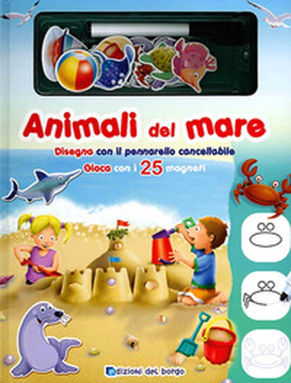 Animali del mare. Disegna con il pennarello cancellabile. Gioca con i 25 magneti - Librerie.coop Animali del mare. Disegna con il pennarello cancellabile. Gioca con i 25 magneti - Librerie.coop