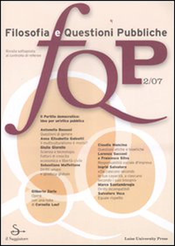 FQP. Filosofia e questioni pubbliche - Vol. 2 - Librerie.coop FQP. Filosofia e questioni pubbliche - Vol. 2 - Librerie.coop