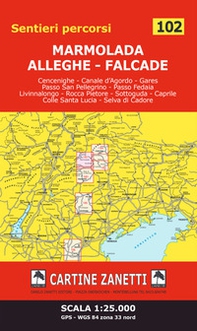 MArmolada - Alleghe - Falcade 1:25.000 GPS - WGS 84 zona 33 nord - Librerie.coop