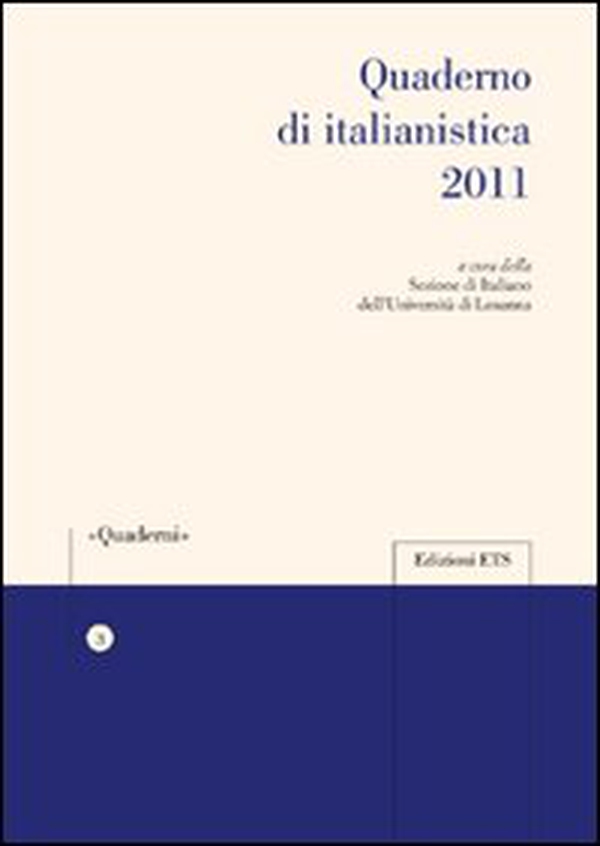 Quaderno di italianistica 2011 - Librerie.coop Quaderno di italianistica 2011 - Librerie.coop