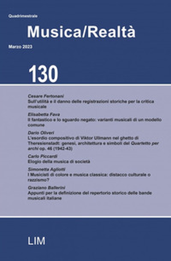 Musica/realtà - Vol. 130 - Librerie.coop Musica/realtà - Vol. 130 - Librerie.coop