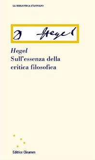 Sull'essenza della critica filosofica - Librerie.coop Sull'essenza della critica filosofica - Librerie.coop