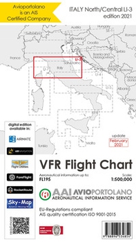 Avioportolano. VFR flight chart LI 3 Italy north-central. ICAO annex 4-EU-Regulations compliant - Librerie.coop