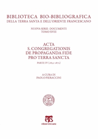 Acta S. Congregationis De Propaganda Fide pro Terra Sancta - Librerie.coop