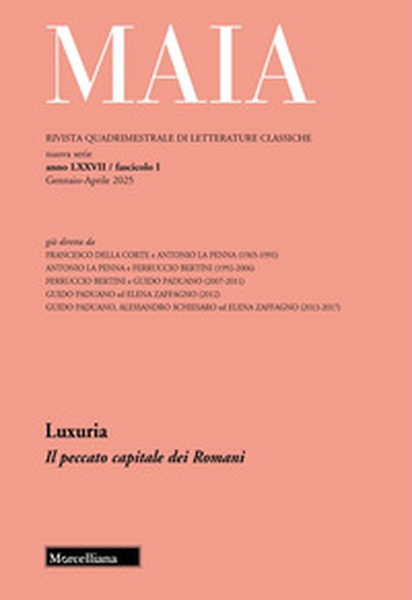Maia. Rivista di letterature classiche - Vol. 1 - Librerie.coop Maia. Rivista di letterature classiche - Vol. 1 - Librerie.coop