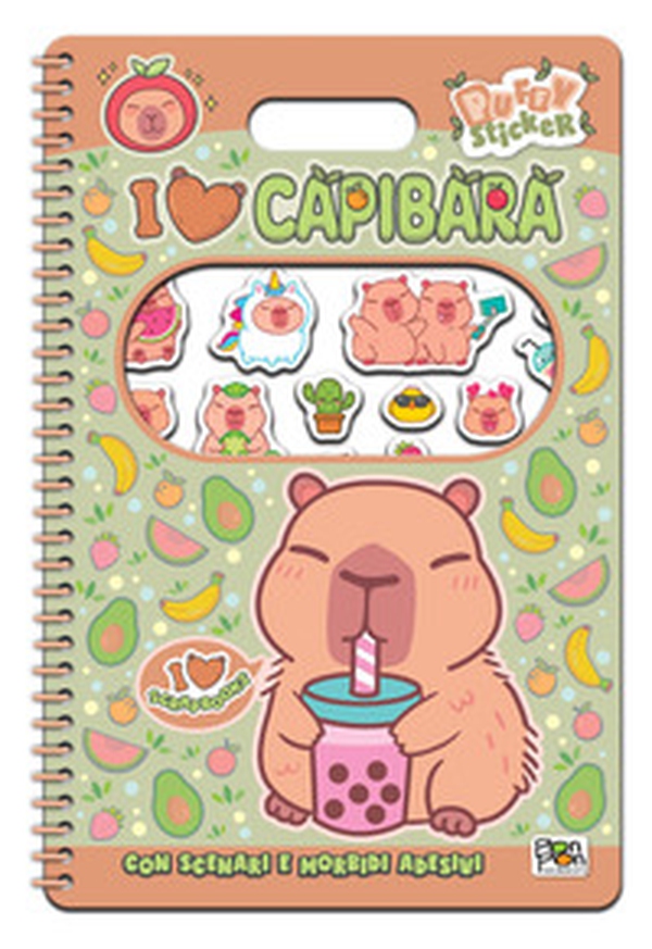 I love capibara. Puffy sticker. I love scrapbooks. Con adesivi - Librerie.coop