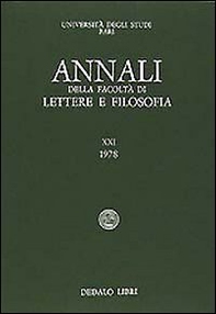 Annali della facoltà lettere e filosofia Università di Bari - Librerie.coop