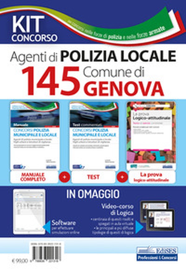 Kit concorso 145 agenti di polizia municipale Comune di Genova. Manuale, test e software di esercitazione per tutte le prove - Librerie.coop Kit concorso 145 agenti di polizia municipale Comune di Genova. Manuale, test e software di esercitazione per tutte le prove - Librerie.coop