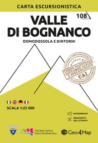 Valle di Bognanco. Domodossola e dintorni. Carta escursionistica 1:25.000 - Librerie.coop