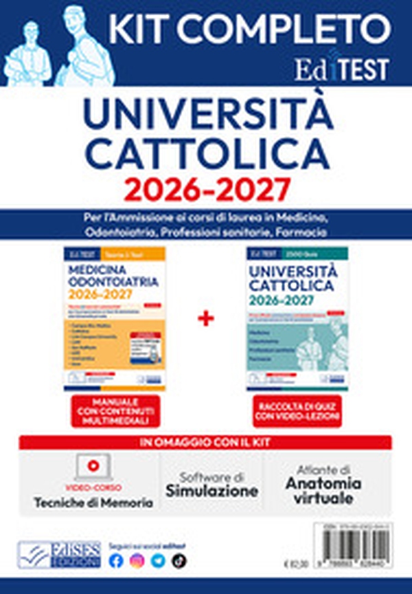Kit completo EdiTEST. Università Cattolica. Medicina, odontoiatria, professioni sanitarie - Librerie.coop