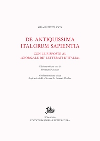 De Antiquissima Italorum Sapientia con le Risposte al «Giornale de’ letterati d’Italia» - Librerie.coop