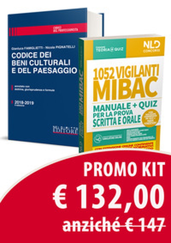 Kit: 1052 vigilanti MIBAC. Manuale e quiz per la prova preselettiva-Codice dei beni culturali e del paesaggio. Annotato con dottrina, giurisprudenza e formule - Librerie.coop Kit: 1052 vigilanti MIBAC. Manuale e quiz per la prova preselettiva-Codice dei beni culturali e del paesaggio. Annotato con dottrina, giurisprudenza e formule - Librerie.coop
