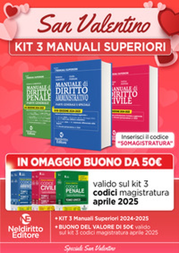 Kit 3 manuali superiori: Manuale superiore di diritto civile + Diritto Penale + Diritto Amministrativo 2024/2025 per concorso in magistratura - Librerie.coop Kit 3 manuali superiori: Manuale superiore di diritto civile + Diritto Penale + Diritto Amministrativo 2024/2025 per concorso in magistratura - Librerie.coop