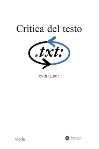 Critica del testo (2015) Vol. 18/2 - Librerie.coop Critica del testo (2015) Vol. 18/2 - Librerie.coop
