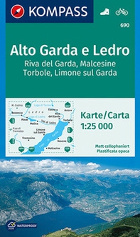 Carta escursionistica n. 690 - Alto Garda e Ledro, Riva del Garda, Malcesine, Torbole, Limone sul Garda 1:25.000 - Librerie.coop