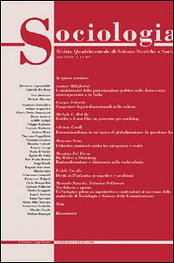Sociologia. Rivista quadrimestrale di scienze storiche e sociali - Vol. 1 - Librerie.coop Sociologia. Rivista quadrimestrale di scienze storiche e sociali - Vol. 1 - Librerie.coop