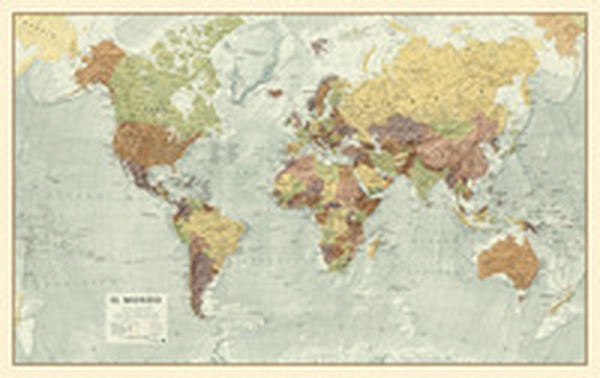 Mondo scala 1:40.000.000 (carta murale anticata in canvas su telaio in legno cm 98x61) - Librerie.coop Mondo scala 1:40.000.000 (carta murale anticata in canvas su telaio in legno cm 98x61) - Librerie.coop
