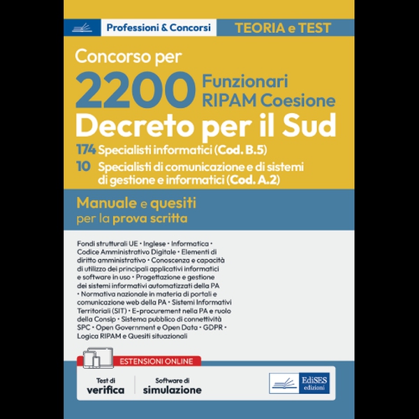 Concorso per 2200 Funzionari RIPAM coesione - 174 Specialisti Informatici e 10 Specialisti di comunicazione e di sistemi di gestione e informatici - Librerie.coop Concorso per 2200 Funzionari RIPAM coesione - 174 Specialisti Informatici e 10 Specialisti di comunicazione e di sistemi di gestione e informatici - Librerie.coop