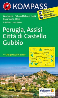Carta escursionistica n. 2464. Perugia, Assisi, Città di Castello, Gubbio 1:50.000 - Librerie.coop