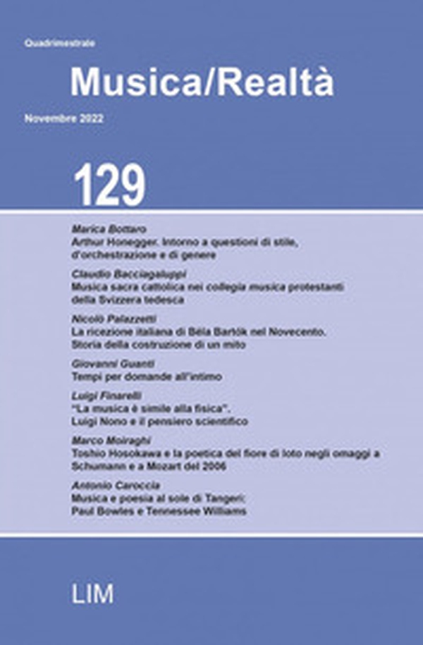 Musica/realtà - Vol. 129 - Librerie.coop Musica/realtà - Vol. 129 - Librerie.coop