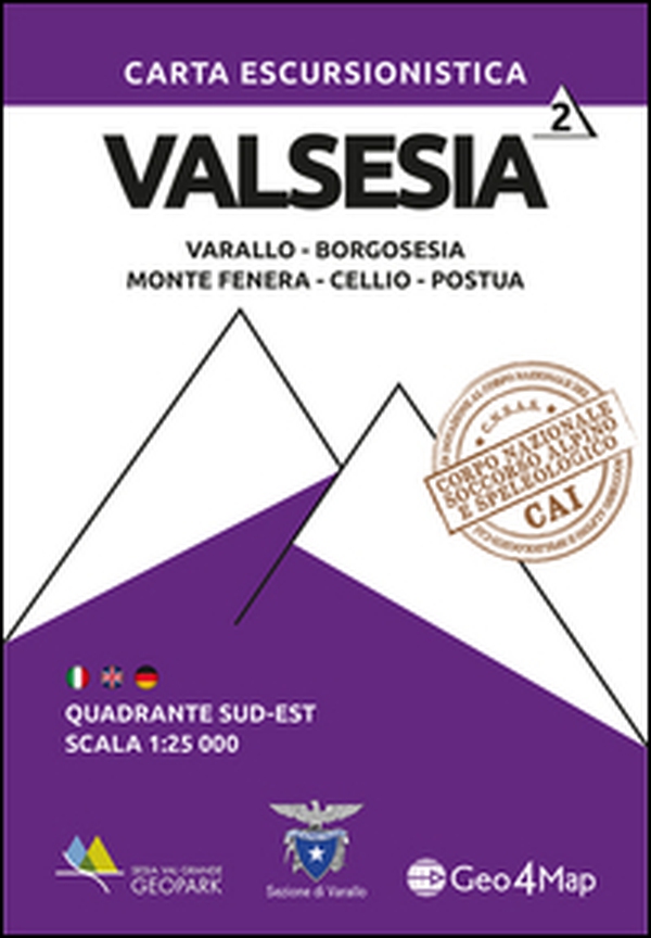 102 Valsesia quadrante Sud Est. Varallo, Borgosesia, Monte Fenera, Cellio, Postua. Carta escursionistica 1:25:000 - Vol. 2 - Librerie.coop