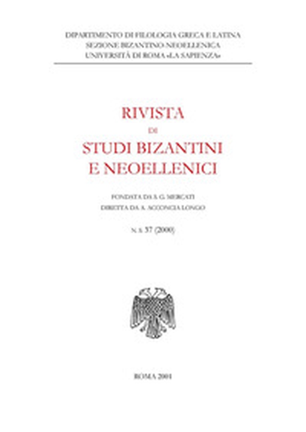 Rivista di studi bizantini e neoellenici - Vol. 37 - Librerie.coop Rivista di studi bizantini e neoellenici - Vol. 37 - Librerie.coop