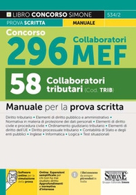 Concorso 296 Collaboratori MEF, 58 collaboratori tributari. Manuale per la prova scritta - Librerie.coop