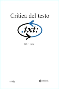 Critica del testo (2016) Vol. 19/1 - Librerie.coop Critica del testo (2016) Vol. 19/1 - Librerie.coop