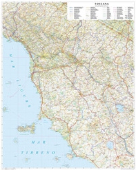 Toscana. Carta stradale della regione scala 1:250.000 (carta murale plastificata stesa cm 86x108) - Librerie.coop