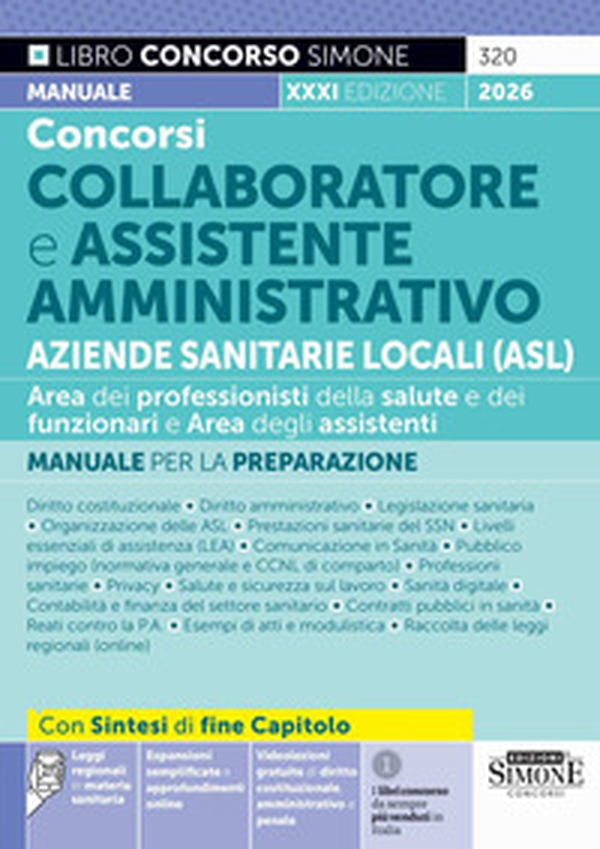 Concorso Collaboratore e Assistente Amministrativo Aziende Sanitarie Locali. Manuale per la preparazione - Librerie.coop