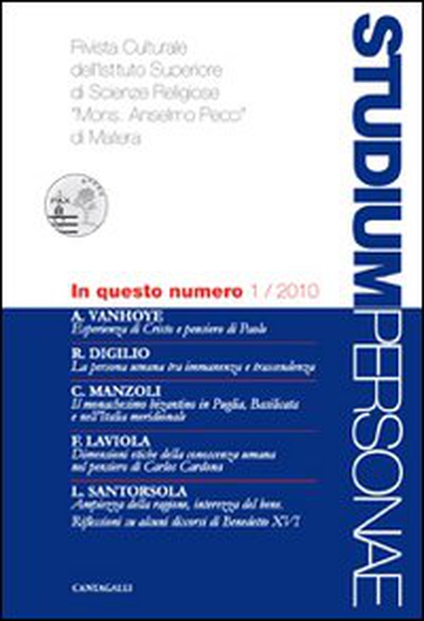 Studium personae. Rivista culturale dell'Istituto superiore di scienze religiose Mons. A. Pecci di Matera - Vol. 1 - Librerie.coop Studium personae. Rivista culturale dell'Istituto superiore di scienze religiose Mons. A. Pecci di Matera - Vol. 1 - Librerie.coop