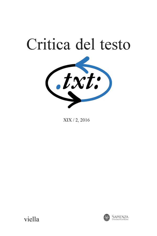 Critica del testo (2016) Vol. 19/2 - Librerie.coop Critica del testo (2016) Vol. 19/2 - Librerie.coop