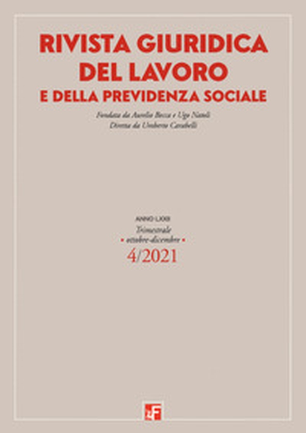 Rivista giuridica del lavoro e della previdenza sociale - Vol. 4 - Librerie.coop Rivista giuridica del lavoro e della previdenza sociale - Vol. 4 - Librerie.coop