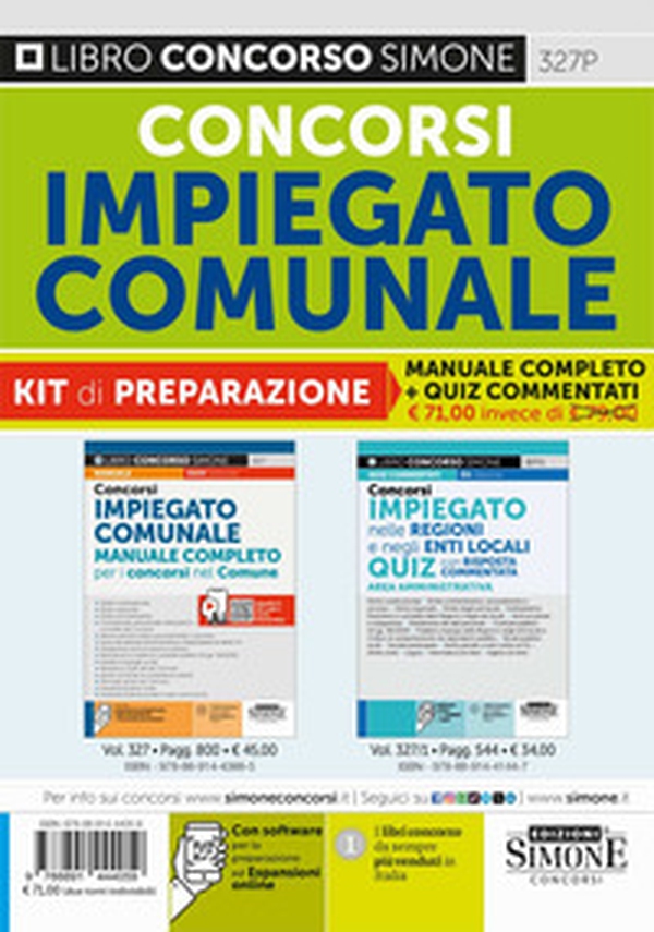 Concorsi impiegato comunale. Kit di preparazione. Manuale completo+Quiz commentati - Librerie.coop