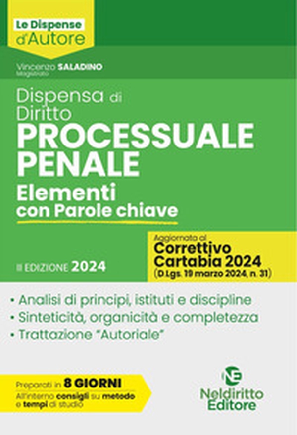 Dispensa di diritto processuale penale. Elementi con parole chiave - Librerie.coop Dispensa di diritto processuale penale. Elementi con parole chiave - Librerie.coop