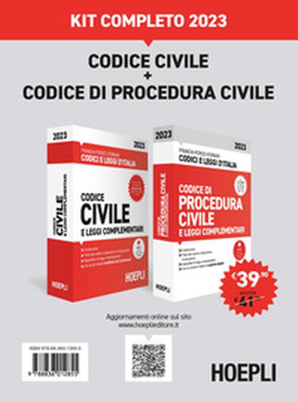 Kit completo Codice civile e Codice di procedura civile 2023 - Librerie.coop Kit completo Codice civile e Codice di procedura civile 2023 - Librerie.coop