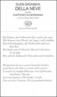 Della neve ovvero Cartesio in Germania. Testo tedesco a fronte - Librerie.coop