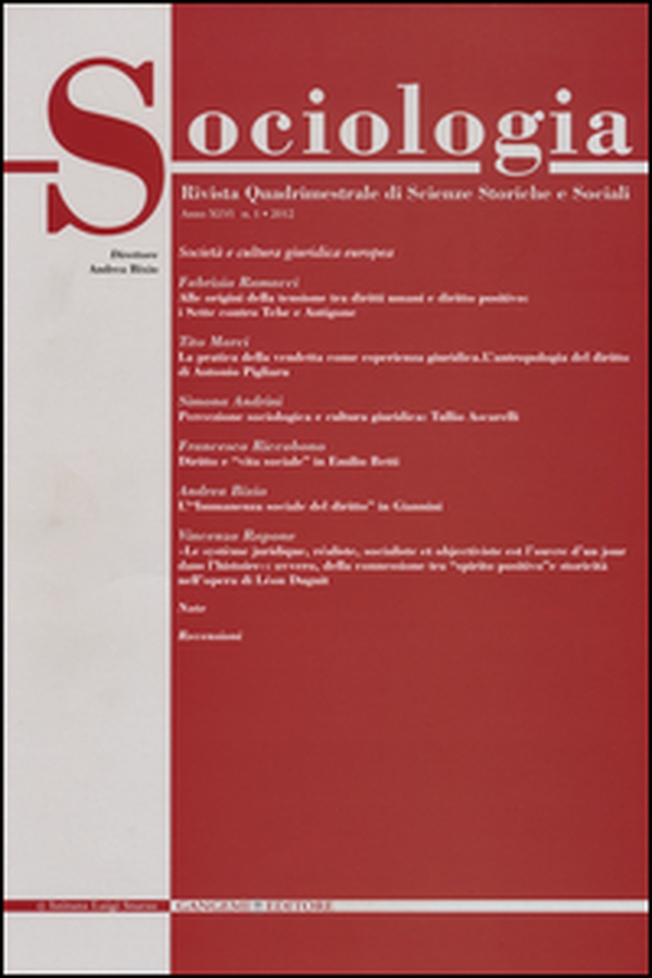 Sociologia. Rivista quadrimestrale di scienze storiche e sociali - Vol. 1 - Librerie.coop Sociologia. Rivista quadrimestrale di scienze storiche e sociali - Vol. 1 - Librerie.coop