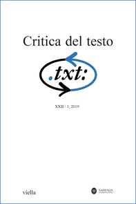 Critica del testo (2019) Vol. 22/1 - Librerie.coop Critica del testo (2019) Vol. 22/1 - Librerie.coop