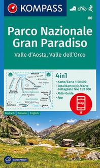 Carta escursionistica n. 86. Parco Nazionale Gran Paradiso. Valle d'Aosta, Valle dell'Orco 1:50.000 - Librerie.coop