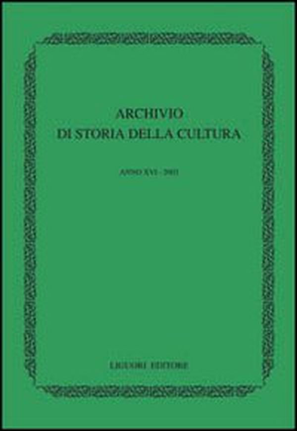 Archivio di storia della cultura (2003) - Librerie.coop Archivio di storia della cultura (2003) - Librerie.coop