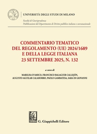 Commentario tematico del Regolamento (UE) 2024/1689 e della legge italiana 23 settembre 2025, n. 132 - Librerie.coop