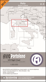 Avioportolano. VFR flight chart LI 3 Italy north-central. ICAO annex 4-EU-Regulations compliant - Librerie.coop