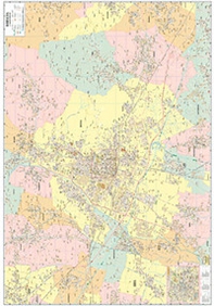 Brescia e comuni limitrofi. Carta stradale con aree zone codici postali (carta murale plastificata) - Librerie.coop