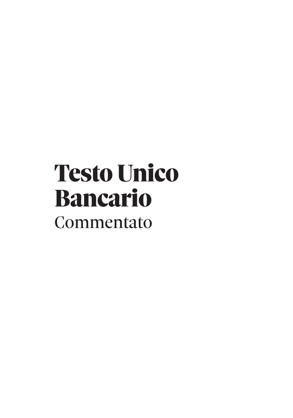 Testo Unico Bancario commentato - Librerie.coop Testo Unico Bancario commentato - Librerie.coop