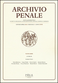 Archivio penale. Rivista quadrimestrale di diritto, procedura e legislazione penale, speciale, europea e comparata - Vol. 1 - Librerie.coop Archivio penale. Rivista quadrimestrale di diritto, procedura e legislazione penale, speciale, europea e comparata - Vol. 1 - Librerie.coop